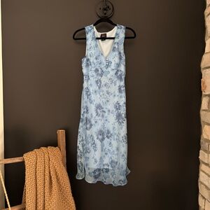 Emergency Exit Floral Blue Sleeveless Dress